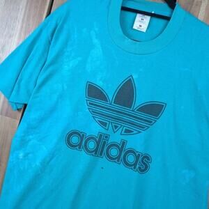 Adidas Vintage 90s Distressed Dyed Hip Hop Run DMC Graphic Shirt USA Made Large